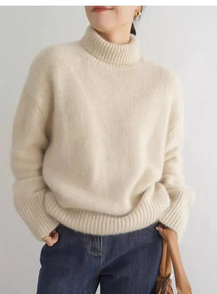 Turtleneck Trui - Gebreid - Rolkraag - Kasjmier trui - Damesbreigoed-Boetiek Moda