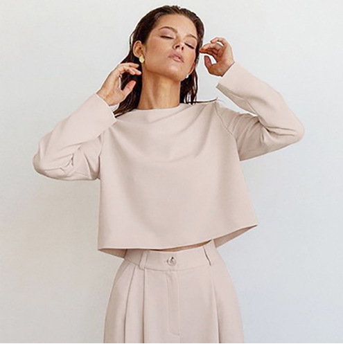 Tweedelige Set - Hoge Taille - Lange Mouw - Palazzo Broek - Dames Co-Ord-Boetiek Moda