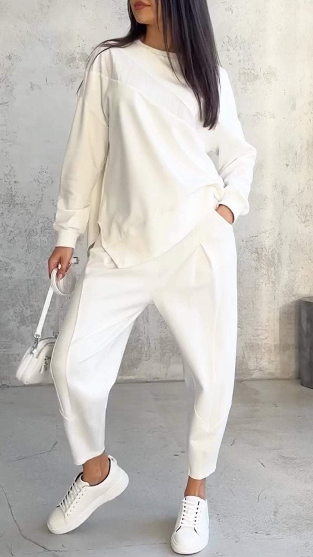 Tweedelige Set - Lange Mouw - Oversized Pullover - Samengesteld - Dameskleding-Boetiek Moda