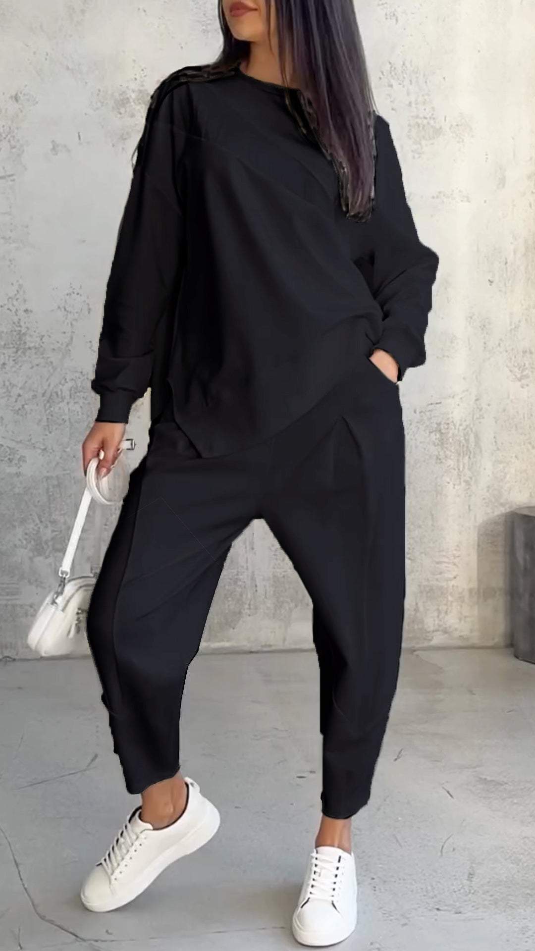 Tweedelige Set - Lange Mouw - Oversized Pullover - Samengesteld - Dameskleding-Boetiek Moda