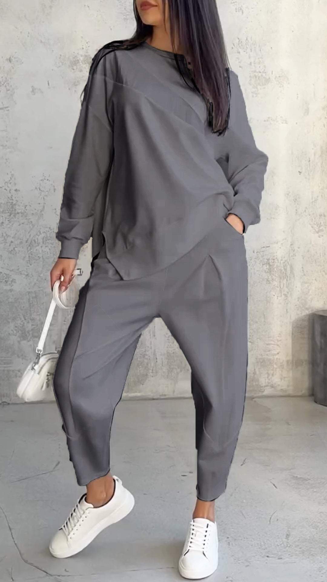 Tweedelige Set - Lange Mouw - Oversized Pullover - Samengesteld - Dameskleding-Boetiek Moda