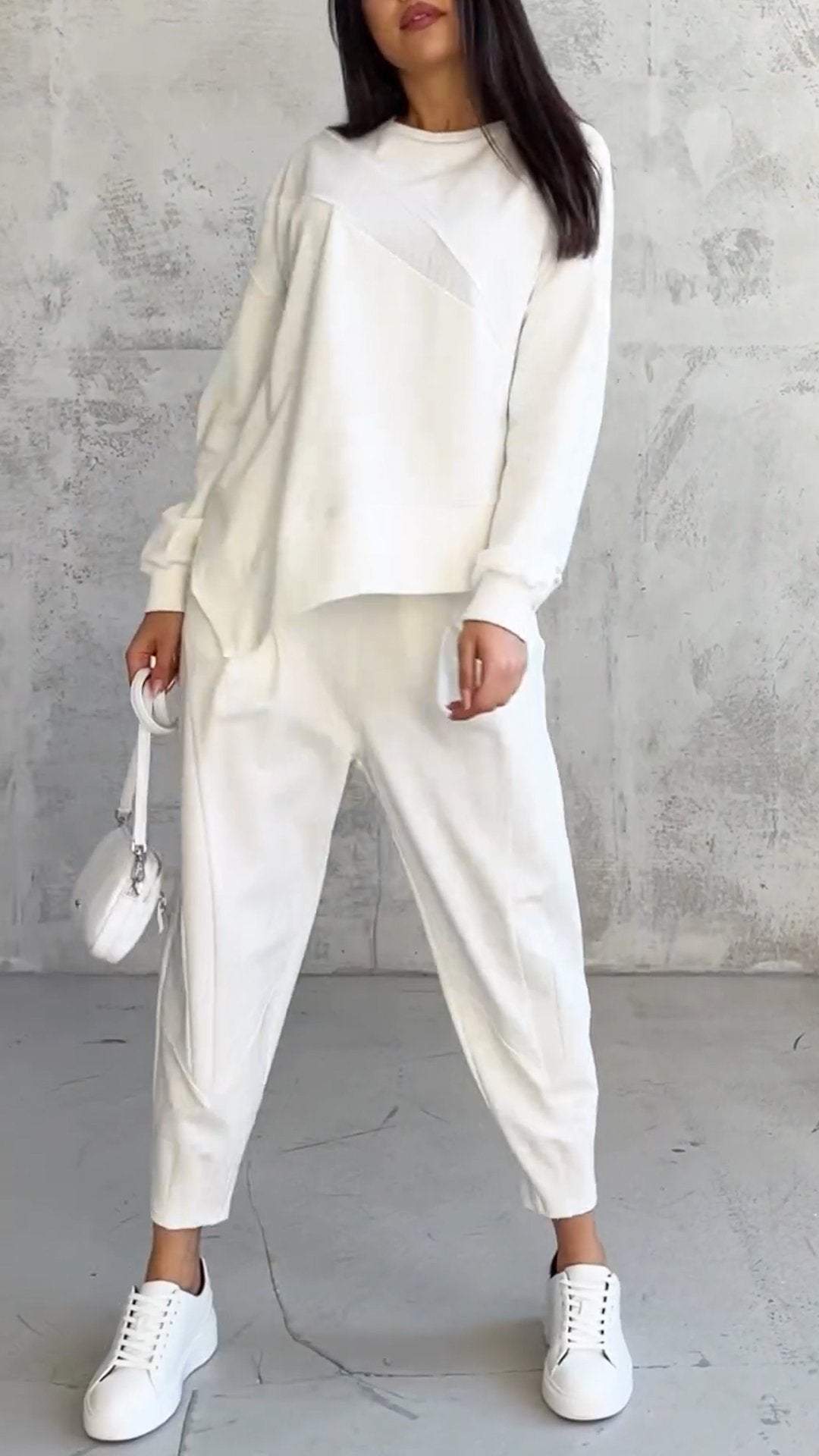 Tweedelige Set - Lange Mouw - Oversized Pullover - Samengesteld - Dameskleding-Boetiek Moda