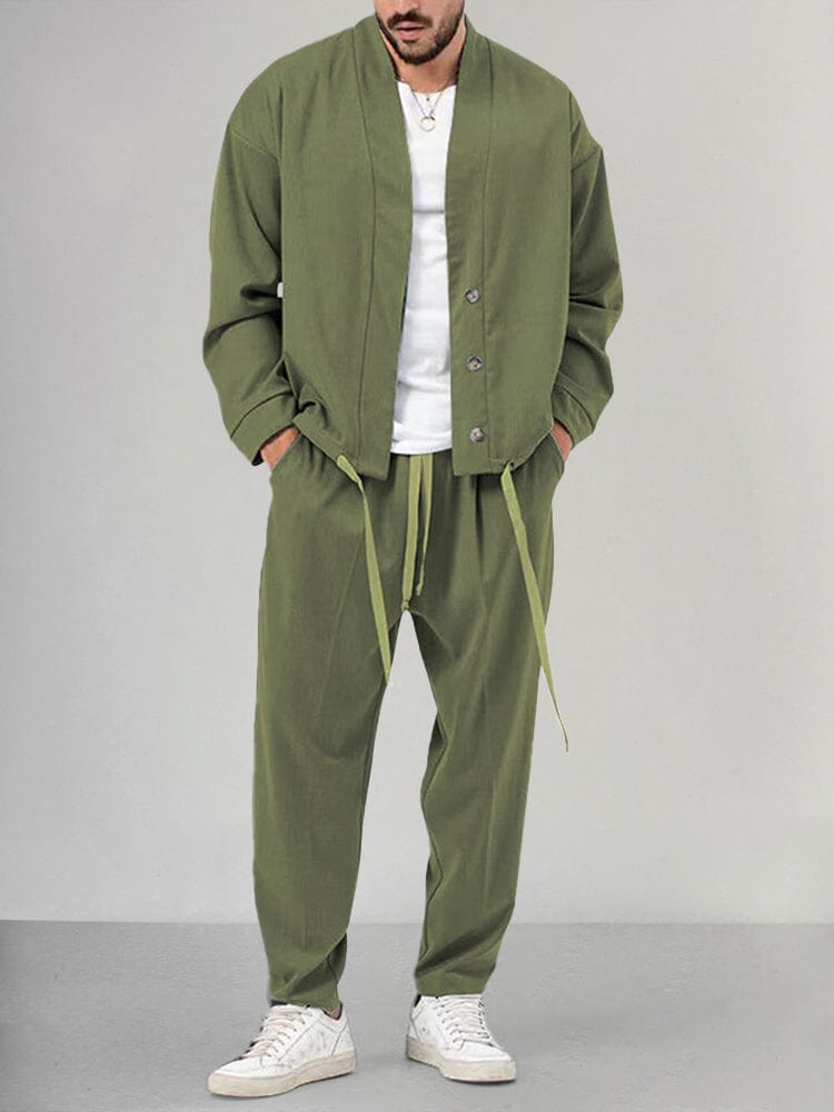 Tweedelige set - Casual Loose Fit broek en jasje voor heren-Boetiek Moda