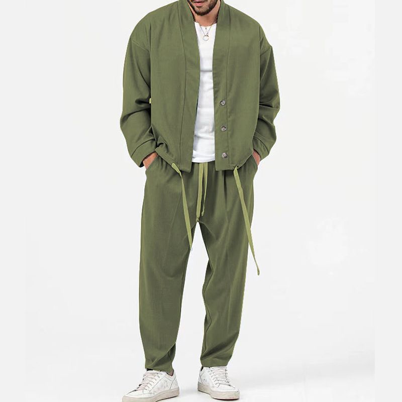 Tweedelige set - Casual Loose Fit broek en jasje voor heren-Boetiek Moda