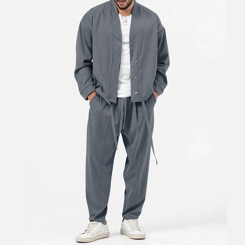Tweedelige set - Casual Loose Fit broek en jasje voor heren-Boetiek Moda