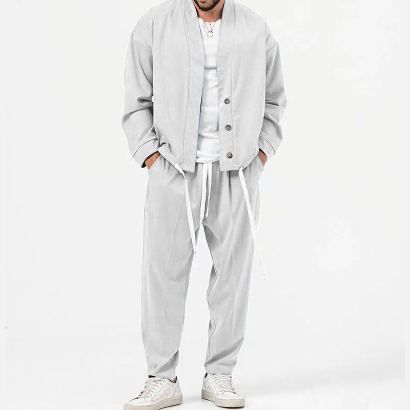 Tweedelige set - Casual Loose Fit broek en jasje voor heren-Boetiek Moda