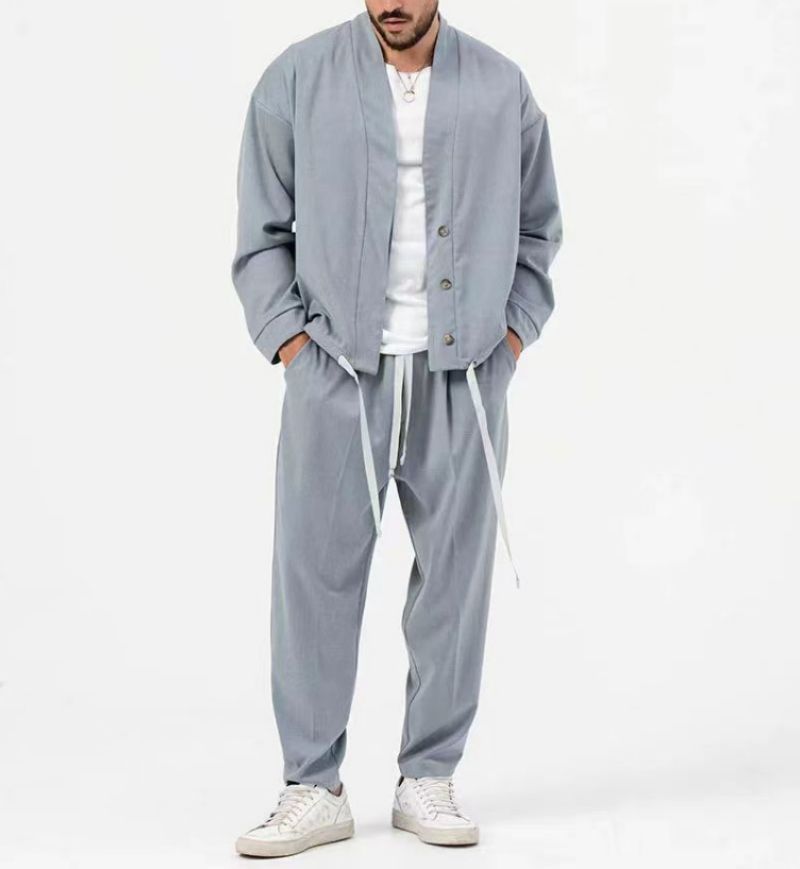 Tweedelige set - Casual Loose Fit broek en jasje voor heren-Boetiek Moda