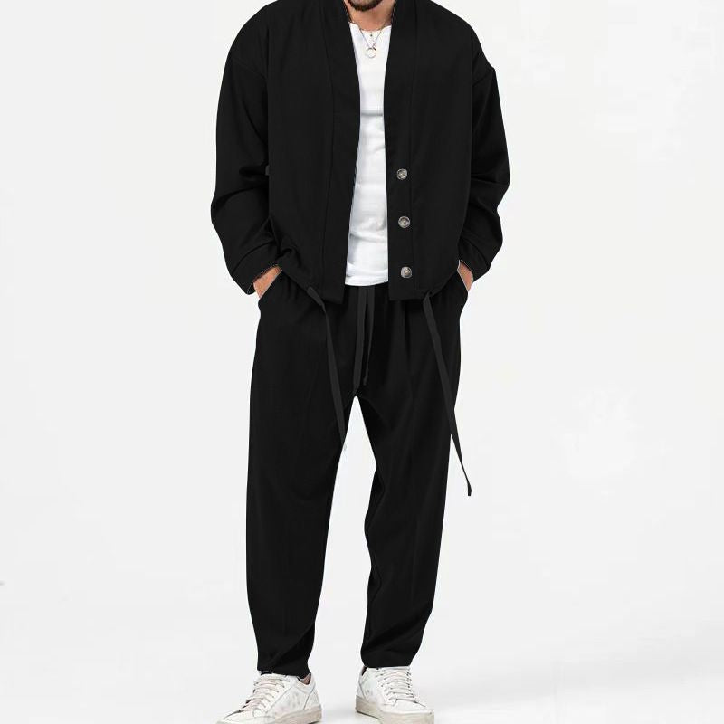 Tweedelige set - Casual Loose Fit broek en jasje voor heren-Boetiek Moda