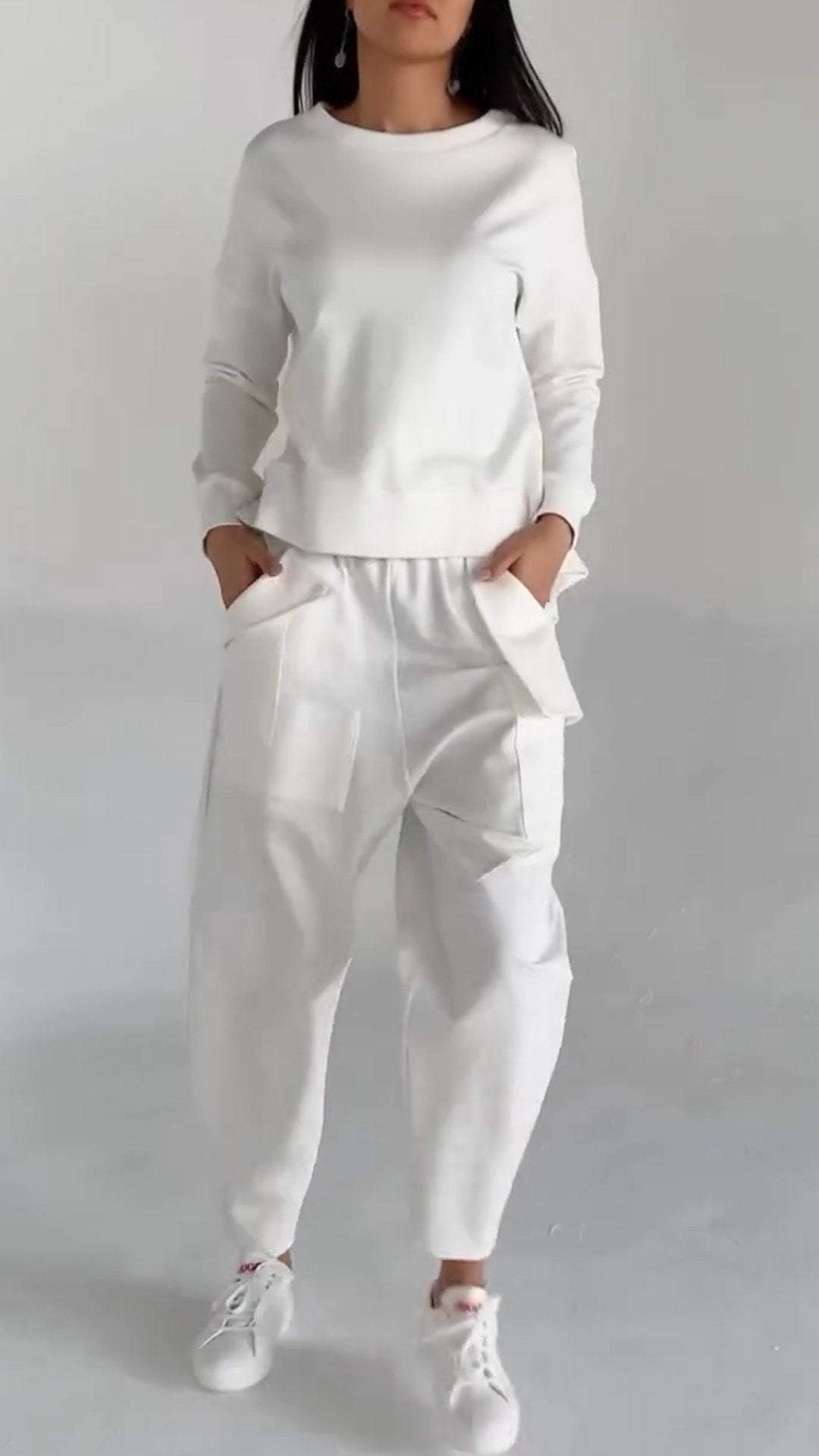 Tweedelige set - Casual dames met lange mouwen en losse pasvorm-Boetiek Moda
