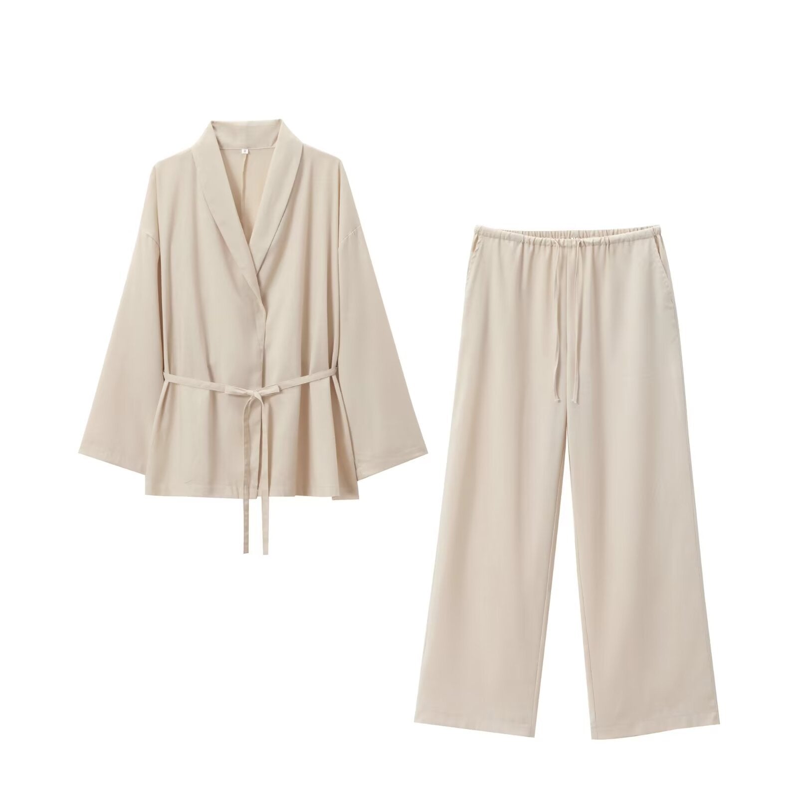 Tweedelige set - Dames Kimono met losse pasvorm en wijde broek in één set-Boetiek Moda