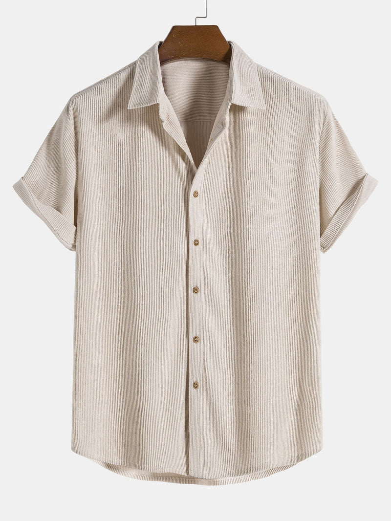 Tweedelige set | Korte mouwen | Koord | Shirt en korte broek | Herencollectie-Boetiek Moda