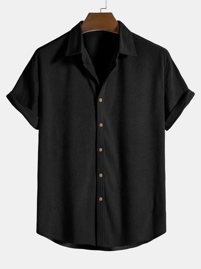 Tweedelige set | Korte mouwen | Koord | Shirt en korte broek | Herencollectie-Boetiek Moda