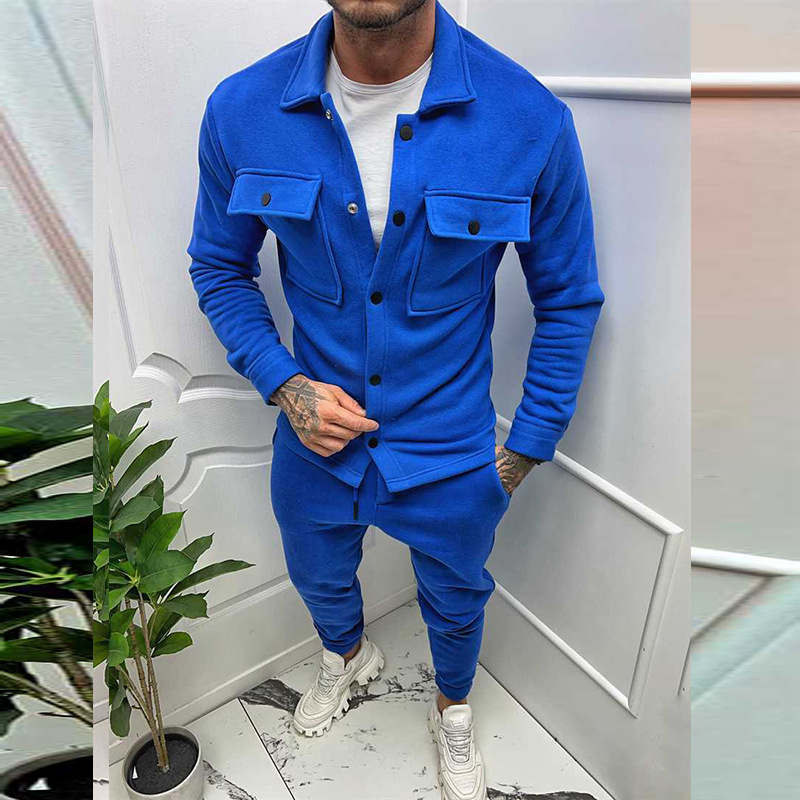 Tweedelige set - herenoverhemd en slim fit joggerset-Boetiek Moda