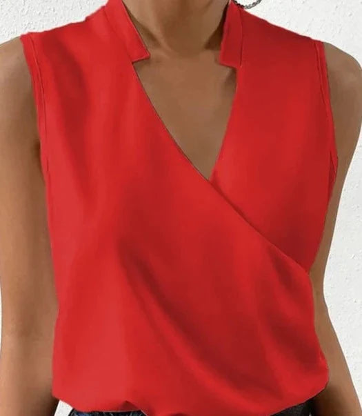 V-hals top | Mouwloos | Elegant | Dames tops voor speciale gelegenheden | Dameskleding-Boetiek Moda