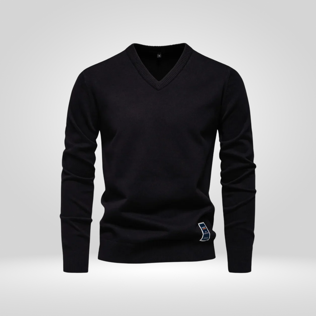 V-hals trui | Effen | Gebreid | Pullover | Gebreide kleding voor mannen-Boetiek Moda