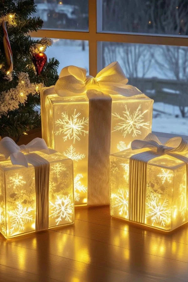 Verlichte geschenkdozen - Verlicht - LED - Verlichte kerstcadeaus - Kerst-LED-decoraties-Boetiek Moda