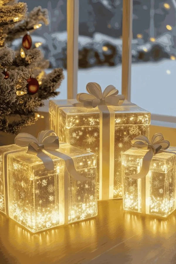 Verlichte geschenkdozen - Verlicht - LED - Verlichte kerstcadeaus - Kerst-LED-decoraties-Boetiek Moda