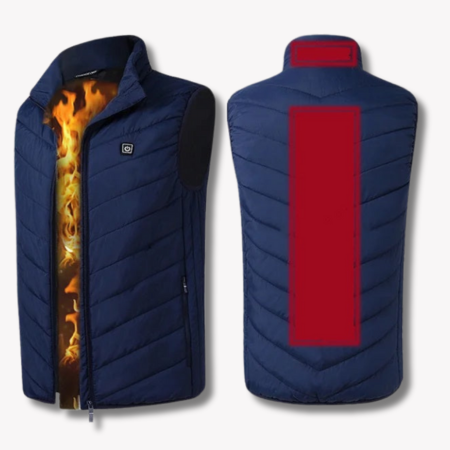 Verwarmd Vest - Warm herenvest met ritssluiting en gewatteerde voering-Boetiek Moda