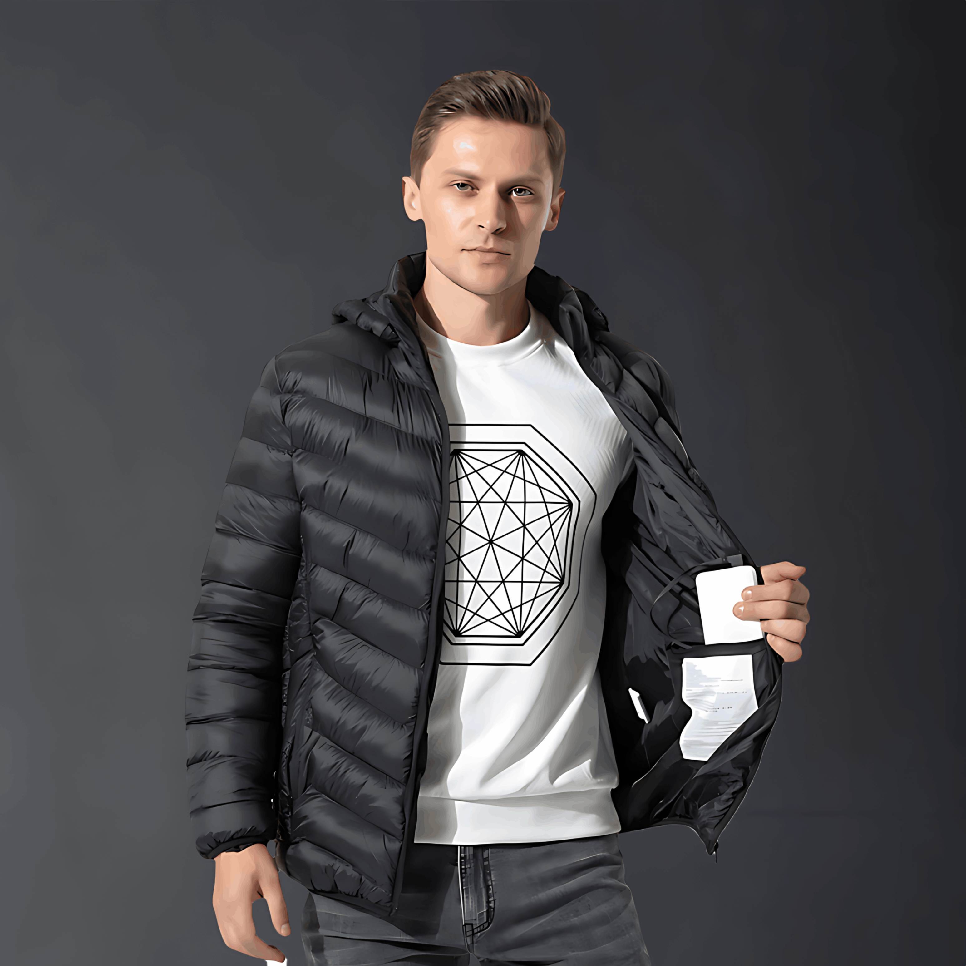Verwarmd jack - Capuchon - Puffer - Donsjack - Winterjas voor heren-Boetiek Moda