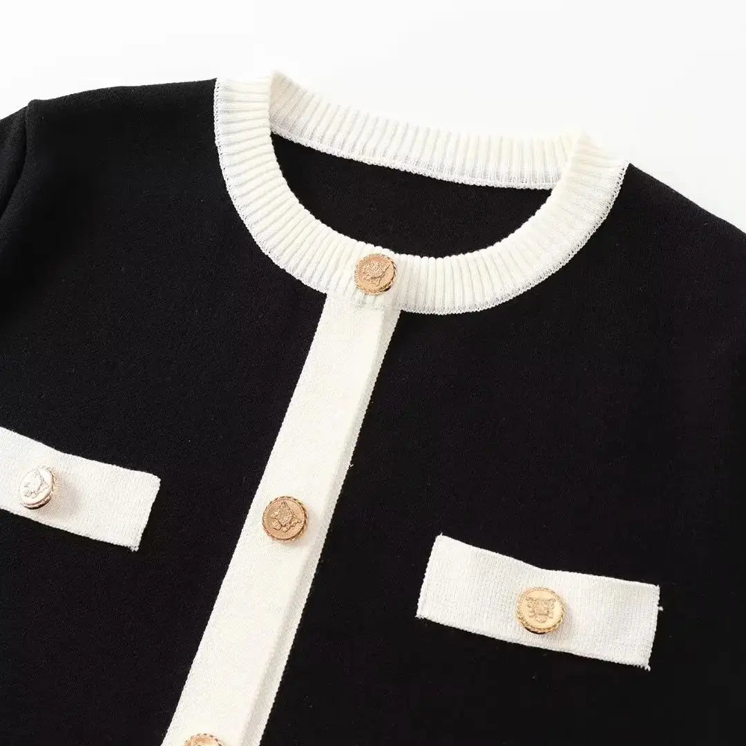 Vest met korte mouwen | Button-Up | Gebreid | Sweater met korte mouwen | Dameskleding-Boetiek Moda