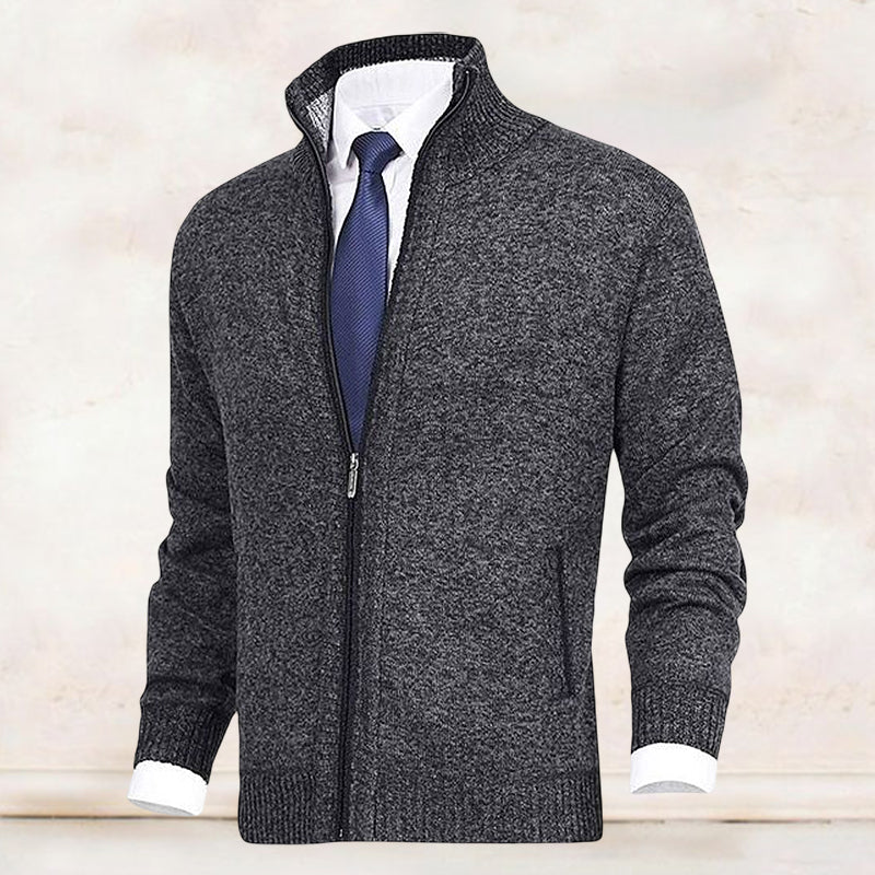 Vest met rits | Staande kraag | Zakken | Gebreid vest | Vest voor heren-Boetiek Moda