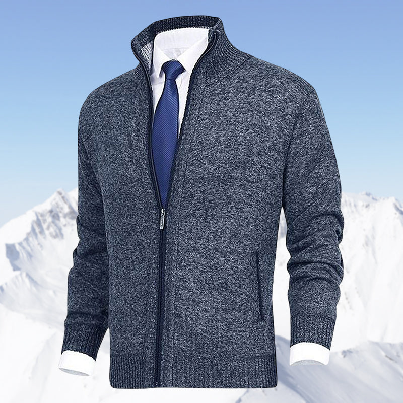 Vest met rits | Staande kraag | Zakken | Gebreid vest | Vest voor heren-Boetiek Moda
