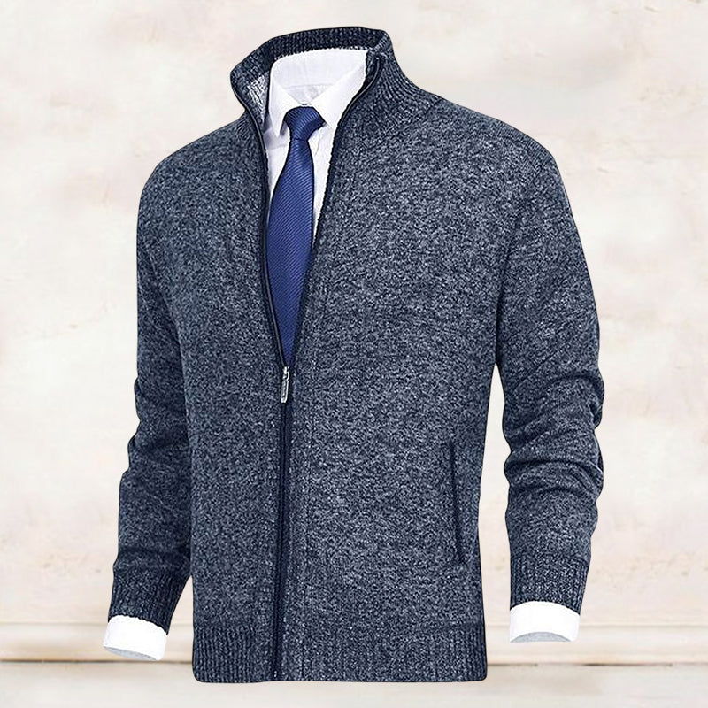 Vest met rits | Staande kraag | Zakken | Gebreid vest | Vest voor heren-Boetiek Moda