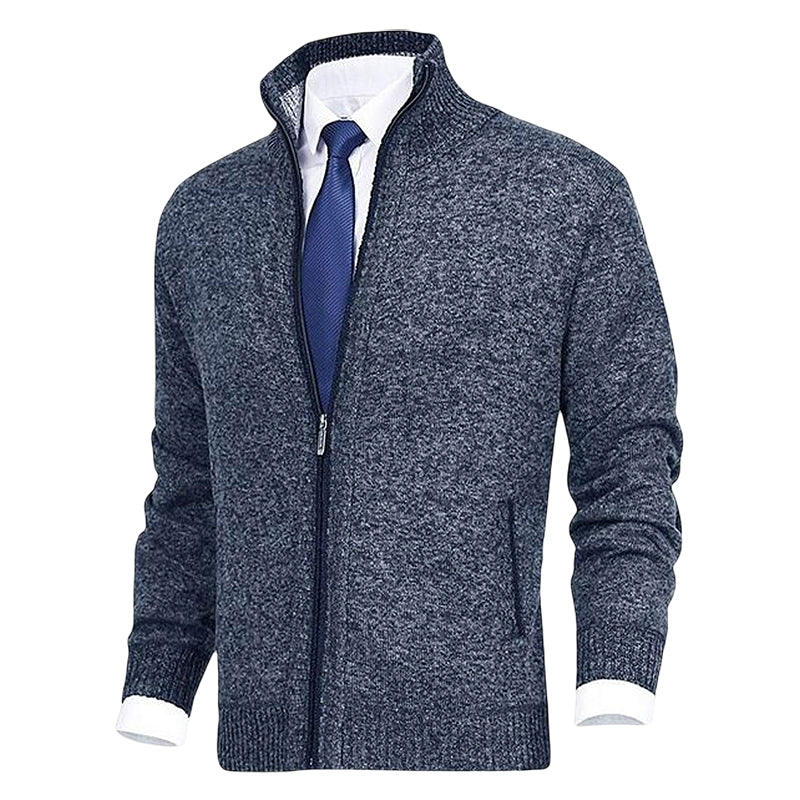 Vest met rits | Staande kraag | Zakken | Gebreid vest | Vest voor heren-Boetiek Moda