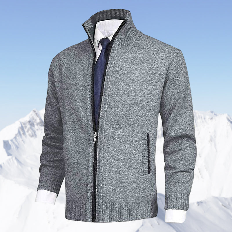 Vest met rits | Staande kraag | Zakken | Gebreid vest | Vest voor heren-Boetiek Moda