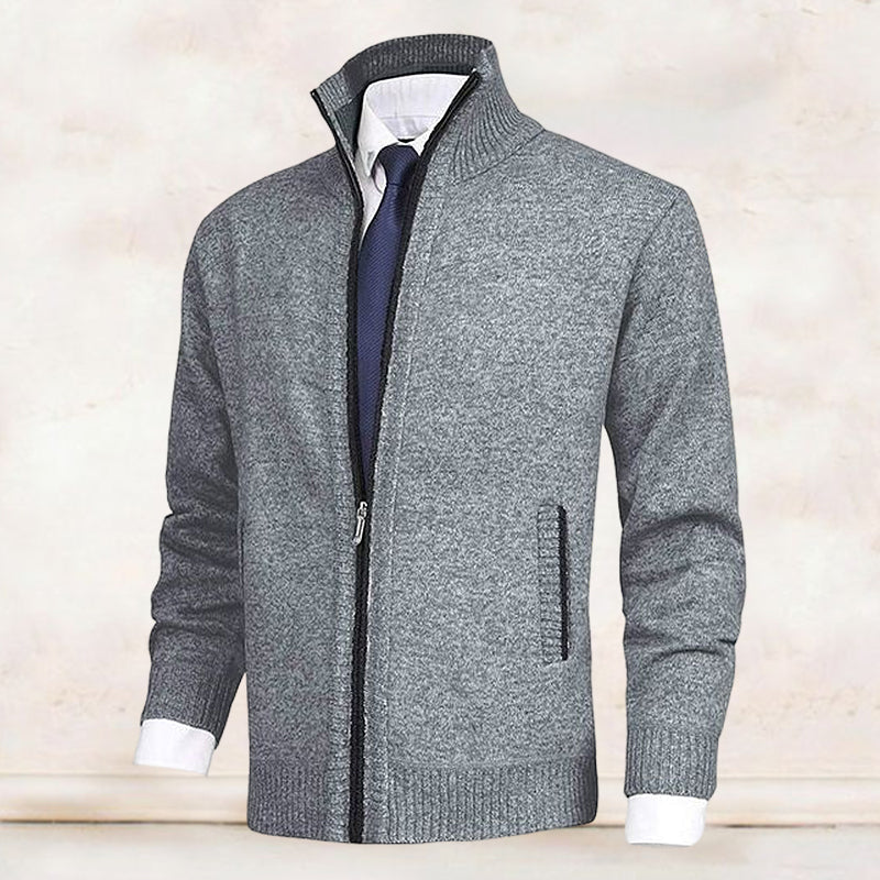 Vest met rits | Staande kraag | Zakken | Gebreid vest | Vest voor heren-Boetiek Moda