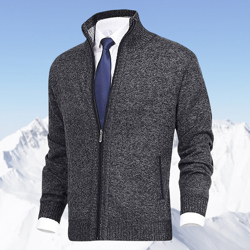 Vest met rits | Staande kraag | Zakken | Gebreid vest | Vest voor heren-Boetiek Moda