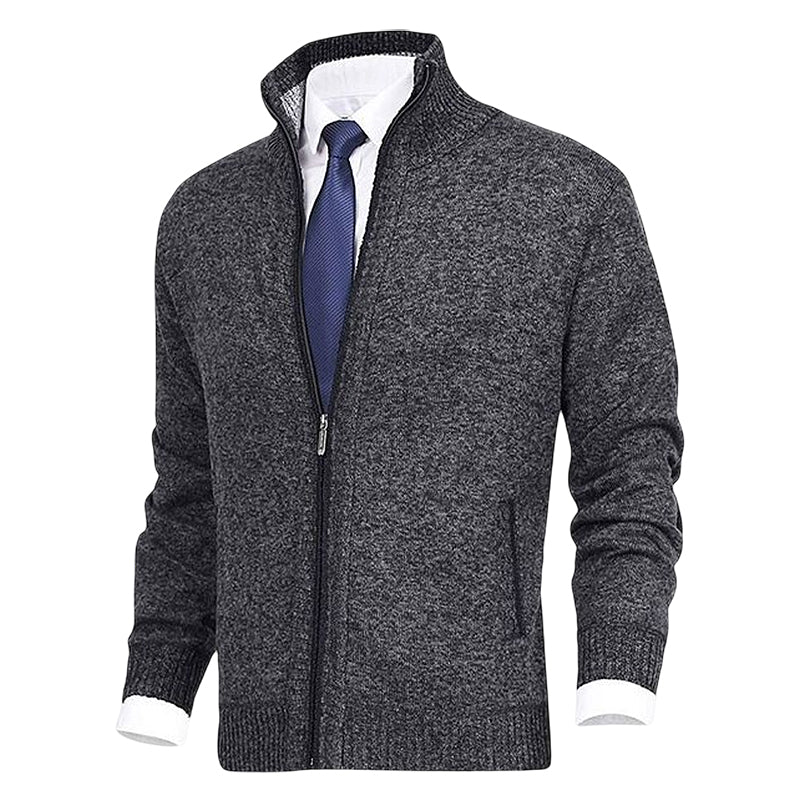 Vest met rits | Staande kraag | Zakken | Gebreid vest | Vest voor heren-Boetiek Moda
