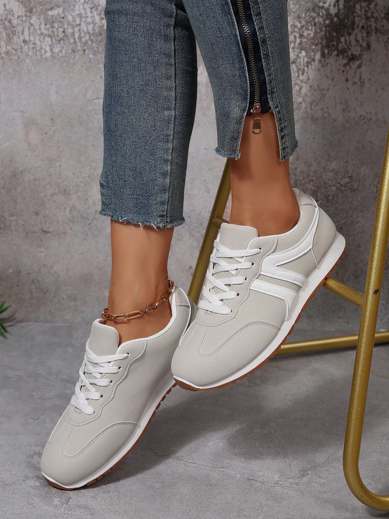 Veterschoenen - Casual gestreepte schoenen voor elke dag voor dames-Boetiek Moda