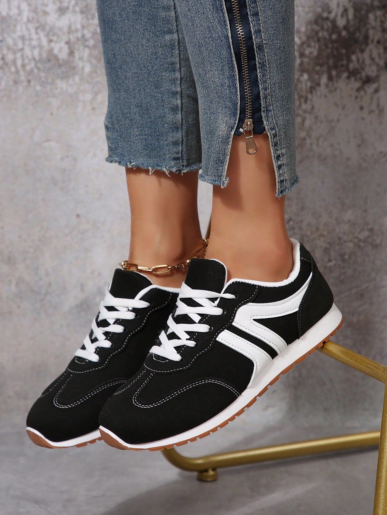 Veterschoenen - Casual gestreepte schoenen voor elke dag voor dames-Boetiek Moda