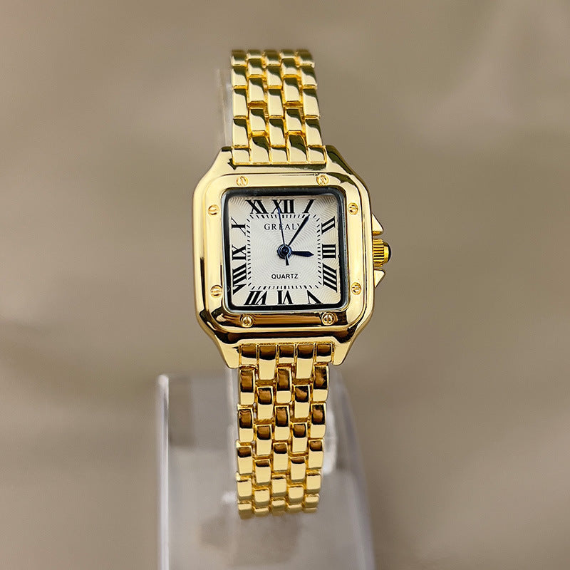 Vierkant horloge | Zilver | Goud | Quartz horloge | Dames Horloges-Boetiek Moda