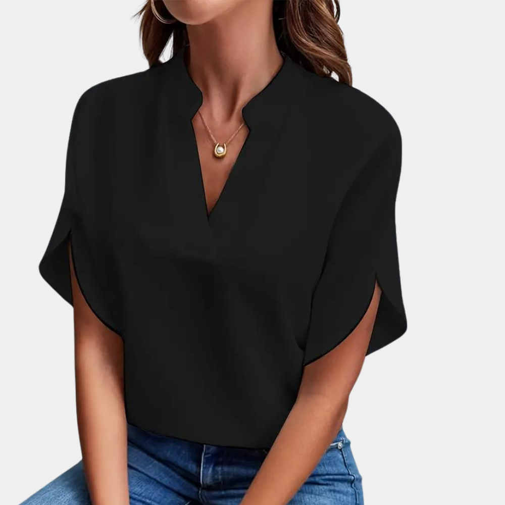 Vrouwen Blouse | Elegant | Los Fit | Korte Mouw Blouse | Zomer Top-Boetiek Moda