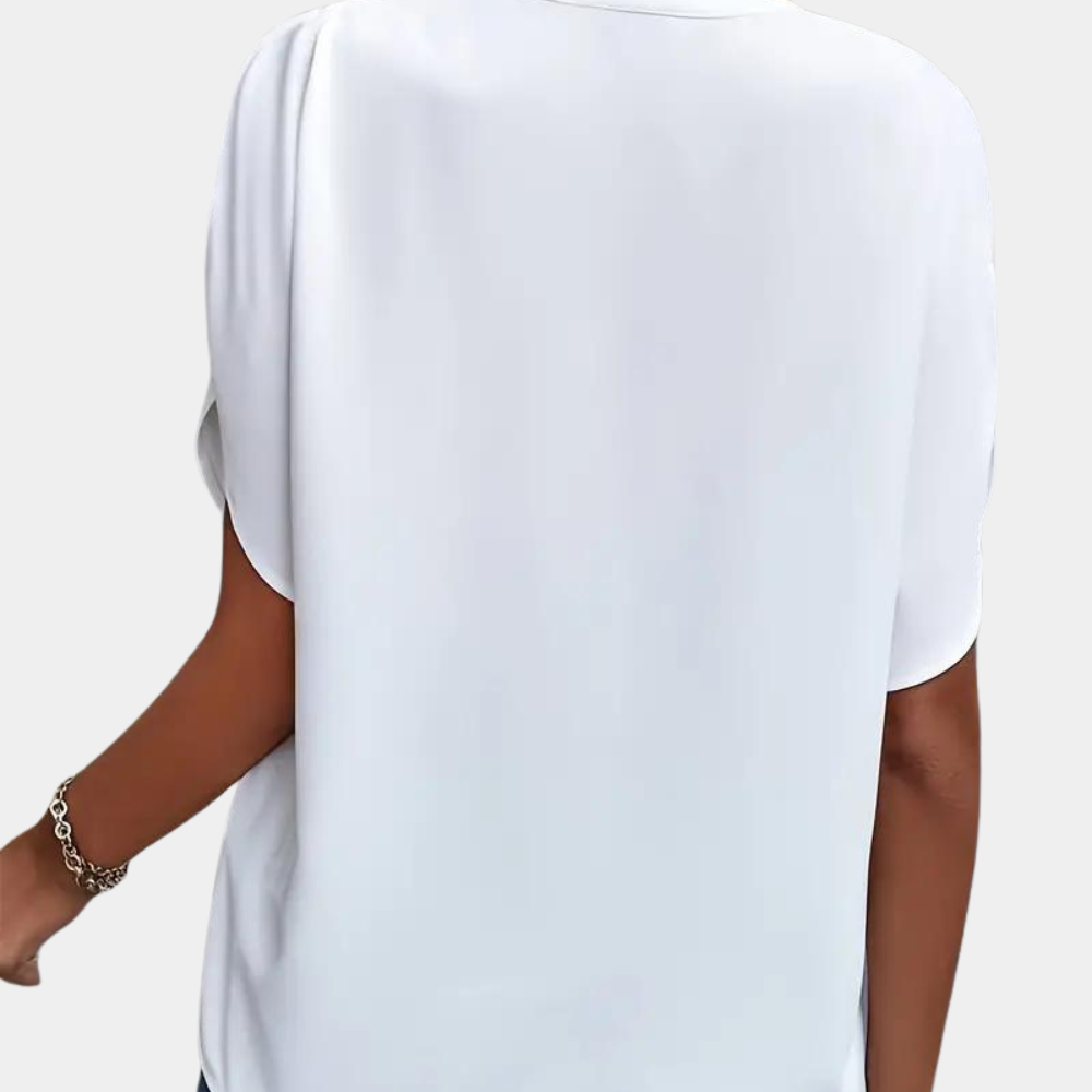Vrouwen Blouse | Elegant | Los Fit | Korte Mouw Blouse | Zomer Top-Boetiek Moda