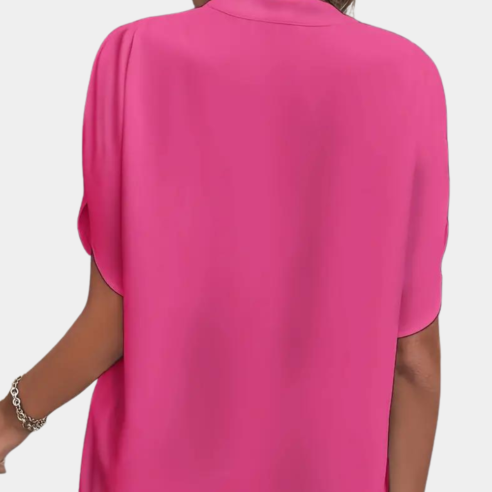 Vrouwen Blouse | Elegant | Los Fit | Korte Mouw Blouse | Zomer Top-Boetiek Moda