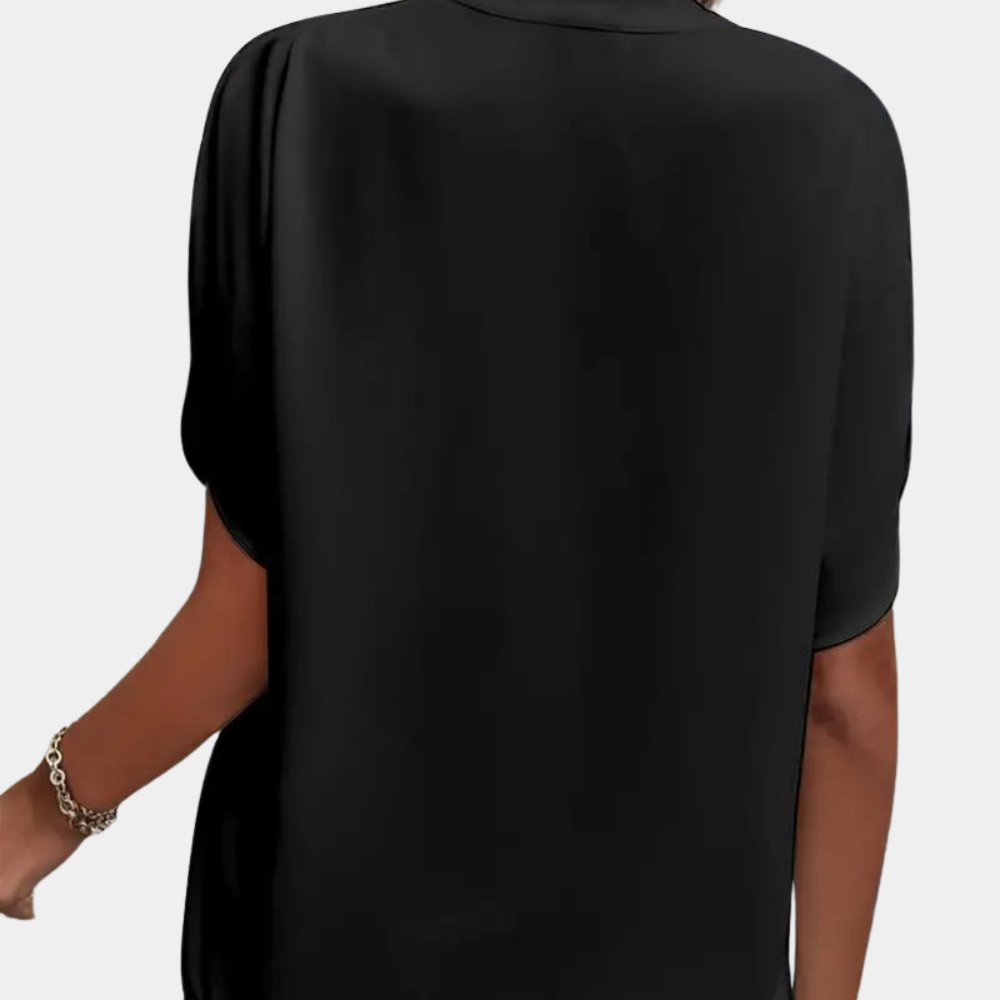 Vrouwen Blouse | Elegant | Los Fit | Korte Mouw Blouse | Zomer Top-Boetiek Moda