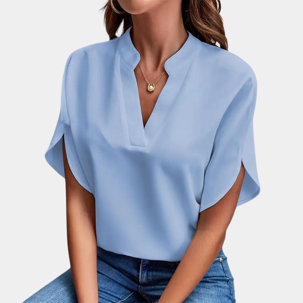Vrouwen Blouse | Elegant | Los Fit | Korte Mouw Blouse | Zomer Top-Boetiek Moda
