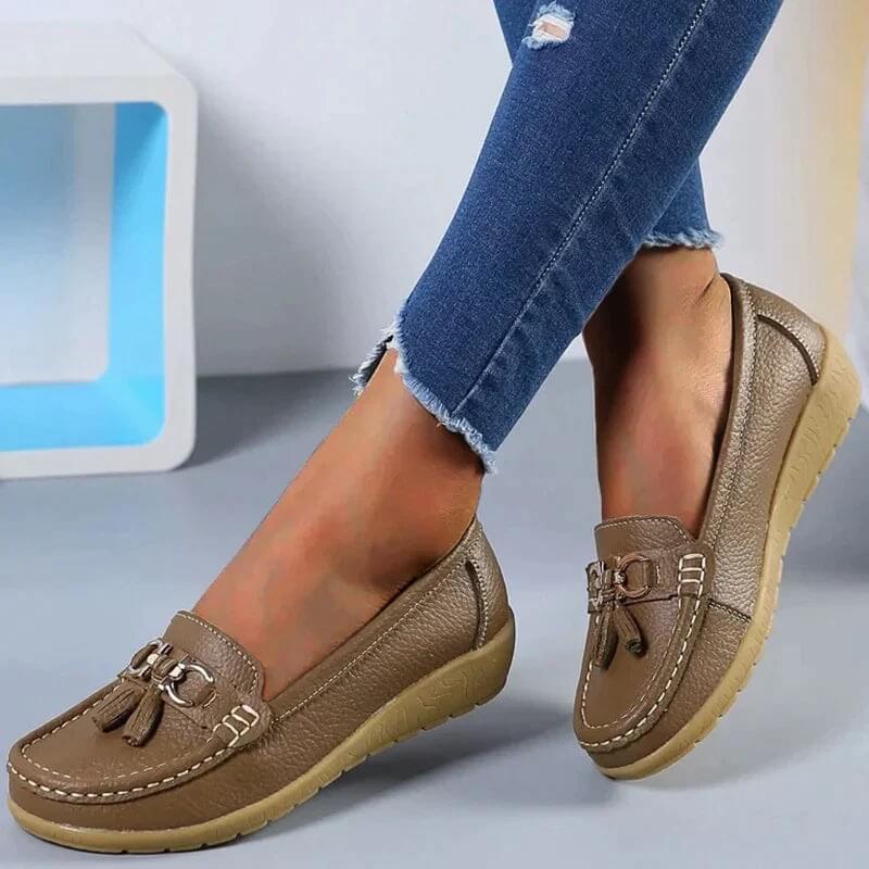 Vrouwenloafers - Ergonomisch - Slip-On - Orthopedische Schoenen - Leren Loafers-Boetiek Moda