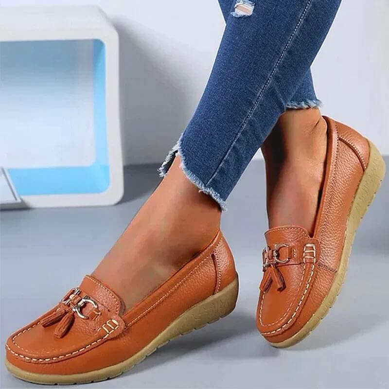 Vrouwenloafers - Ergonomisch - Slip-On - Orthopedische Schoenen - Leren Loafers-Boetiek Moda