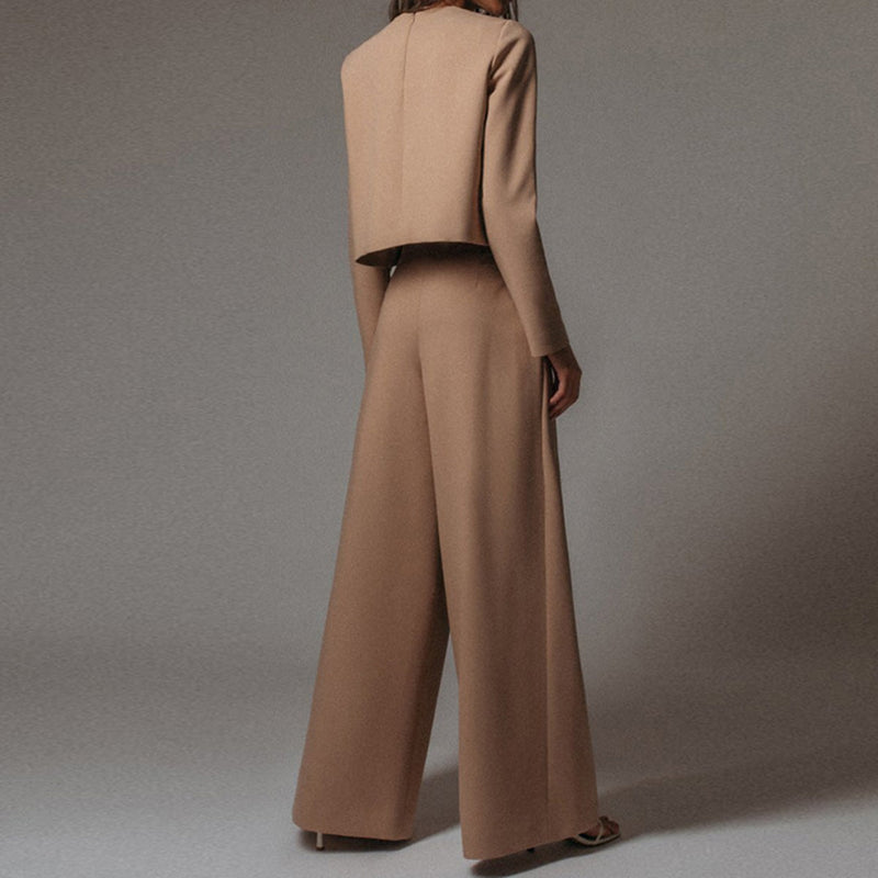 Vrouwenset - Wijde Pijpen - Lange Mouwen - Blouse en broek - Tweedelige Set-Boetiek Moda