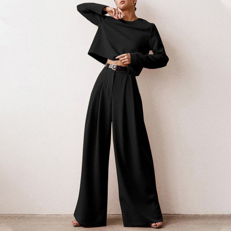 Vrouwenset - Wijde Pijpen - Lange Mouwen - Blouse en broek - Tweedelige Set-Boetiek Moda