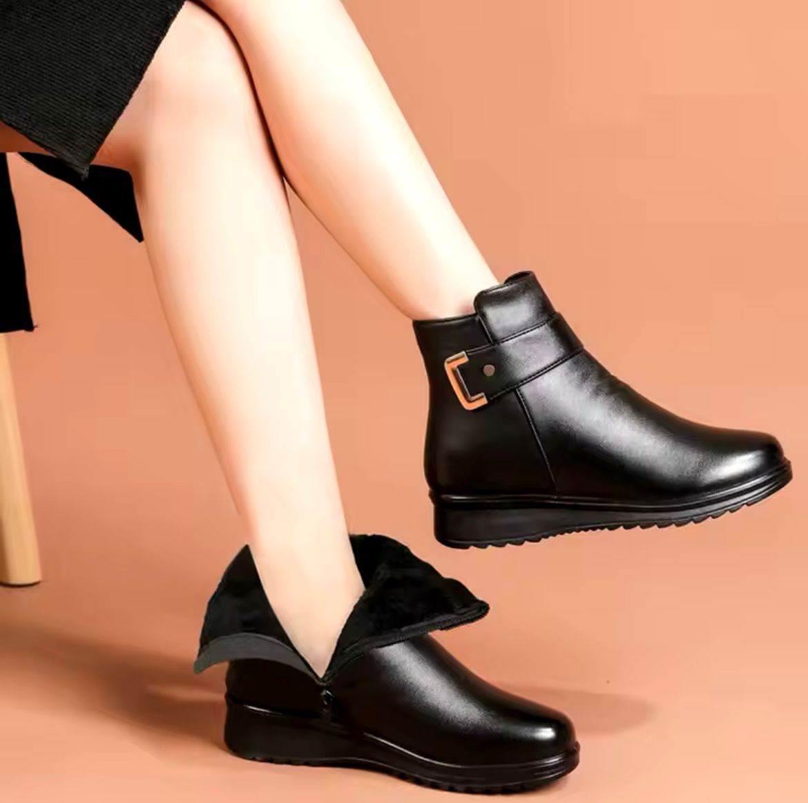 Enkellaarsjes - Warm - Bont gevoerd - Winterlaarzen - Dameslaarzen