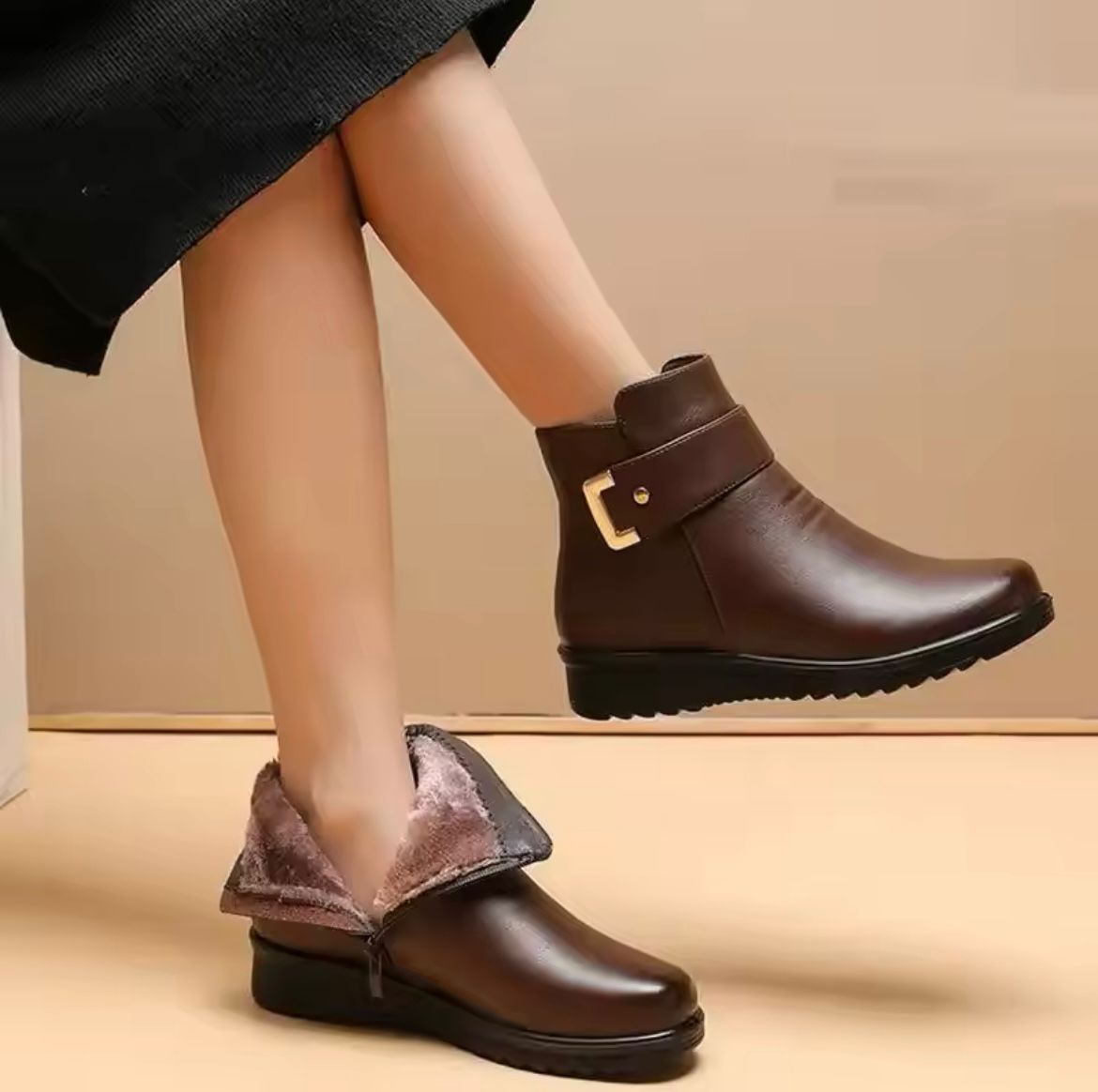 Enkellaarsjes - Warm - Bont gevoerd - Winterlaarzen - Dameslaarzen