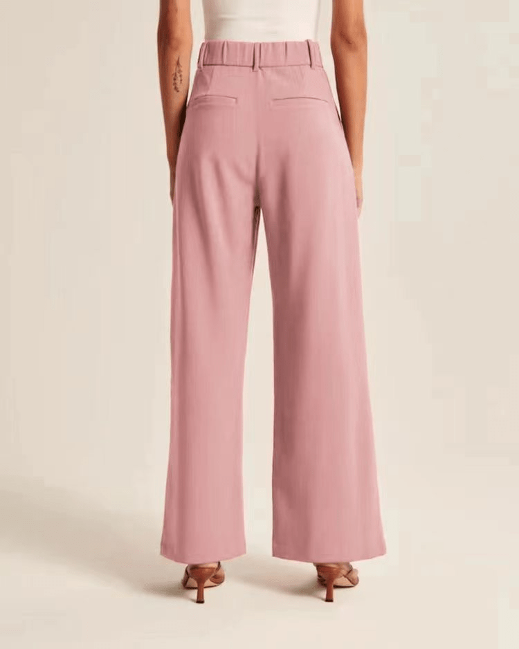 Wijde broek - Damesbroek met hoge taille en wijde pijpen voor kleine vrouwen-Boetiek Moda