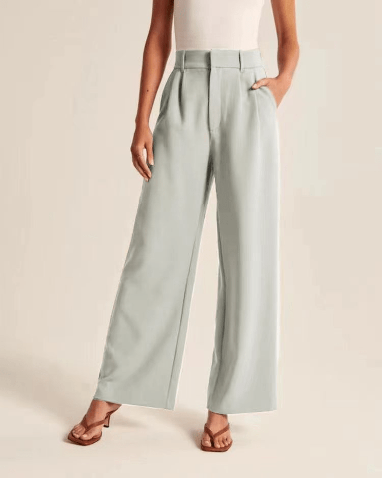 Wijde broek - Damesbroek met hoge taille en wijde pijpen voor kleine vrouwen-Boetiek Moda