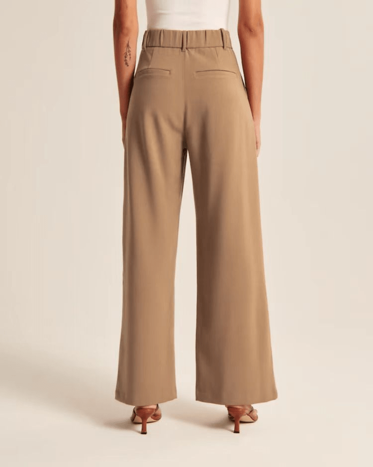 Wijde broek - Damesbroek met hoge taille en wijde pijpen voor kleine vrouwen-Boetiek Moda