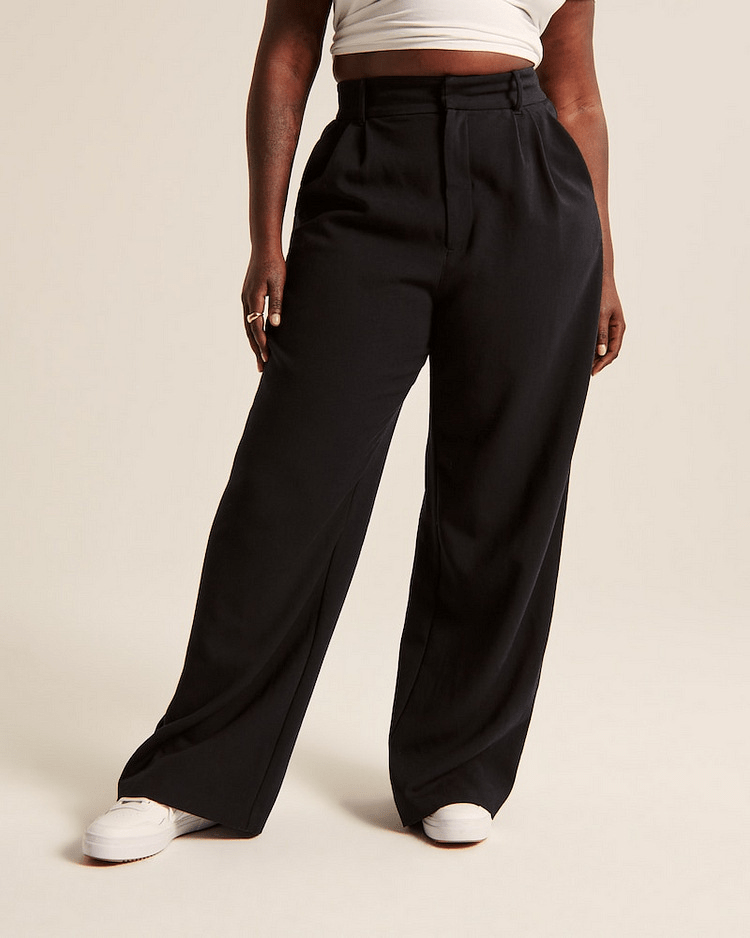 Wijde broek - Damesbroek met hoge taille en wijde pijpen voor kleine vrouwen-Boetiek Moda